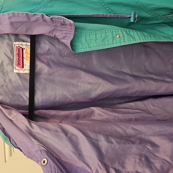 Vintage, Teal, Jacket, Casual, Retro, 80s, 90s, Streetwear, Unisex, Winter, Big - Picture 4 of 11